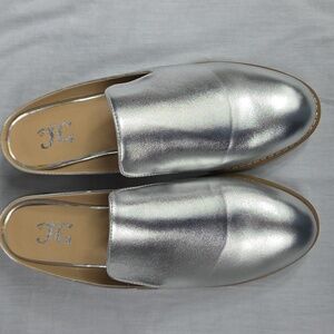 JOURNEE COLLECTION Silver Women's Slip-On Shoes Charley Mule Size 9